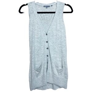 Vince Cashmere Sweater Vest Light Grey Button Down Medium
